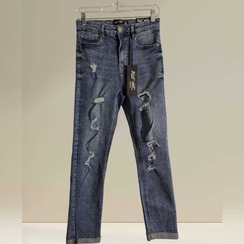 NWT Blue Age Distressed Skinny Jeans Size 7 - Picture 3 of 12
